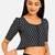 Black printed inner cotton lining side (smocked) stretchable top readymade saree blouse