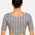Blue printed inner cotton lining side (smocked) stretchable top readymade saree blouse