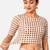 Copper printed inner cotton lining side (smocked) stretchable top readymade saree blouse