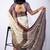 Women's off white kalakmkari print cotton silk blend saree with unstitched piece