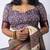 Women's off white kalakmkari print cotton silk blend saree with unstitched piece