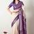 Women's off white ikkat print cotton silk blend saree with unstitched piece