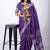 Women's blue zari woven stripes cotton silk blend saree with unstitched piece