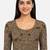 Khaki warli printed inner cotton lining side (smocked) stretchable top readymade saree blouse