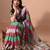 Women's multicolor stripes print cotton silk blend saree with unstitched piece