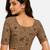 Khaki warli printed inner cotton lining side (smocked) stretchable top readymade saree blouse