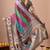 Women's multicolor stripes print cotton silk blend saree with unstitched piece