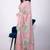 Women's pink floral print chiffon saree with unstitched piece