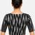 Black kalamkari ikkat printed inner cotton lining side (smocked) stretchable top readymade saree blouse