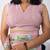 Women's pink floral print chiffon saree with unstitched piece