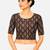 Brown printed inner cotton lining side (smocked) stretchable top readymade saree blouse