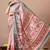 Women's pink quirky print cotton silk blend saree with unstitched piece