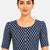 Blue printed inner cotton lining side (smocked) stretchable top readymade saree blouse