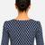 Blue printed inner cotton lining side (smocked) stretchable top readymade saree blouse