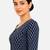 Blue printed inner cotton lining side (smocked) stretchable top readymade saree blouse