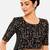 Black kalamkari printed inner cotton lining side (smocked) stretchable top readymade saree blouse