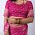 Women's pink zari woven stripes cotton silk blend saree with unstitched piece