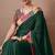 Women's green embellished georgette saree with unstitched piece