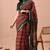 Women's red patola viscose cotton saree with unstitched piece