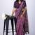 Women's purple floral print viscose cotton saree with unstitched piece