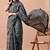 Women's blue floral print viscose cotton saree with unstitched piece