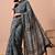 Women's blue floral print viscose cotton saree with unstitched piece