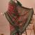 Women's red patola viscose cotton saree with unstitched piece