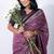 Women's purple floral print viscose cotton saree with unstitched piece
