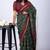 women's green patola viscose saree with unstitched piece
