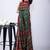 women's green patola viscose saree with unstitched piece