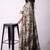 Women's grey floral print viscose cotton saree with unstitched piece