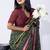 women's green patola viscose saree with unstitched piece