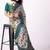 Women's grey floral print viscose cotton saree with unstitched piece