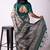 Women's grey floral print viscose cotton saree with unstitched piece