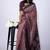 Women's magenta floral,block print viscose cotton saree with unstitched piece