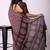 Women's magenta floral,block print viscose cotton saree with unstitched piece