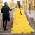 Elegant Yellow Tiered Ruffle Gown – Luxury Party & Evening Wear Dress