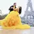 Elegant Yellow Tiered Ruffle Gown – Luxury Party & Evening Wear Dress