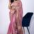 Women's pink embellished soft silk blend saree with unstitched piece