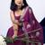 Women's magenta embellished soft silk blend saree with unstitched piece