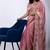 Women's pink embellished soft silk blend saree with unstitched piece