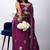 Women's magenta embellished soft silk blend saree with unstitched piece