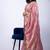 Women's pink embellished soft silk blend saree with unstitched piece