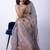 Women's violet embellished soft silk blend saree with unstitched piece