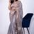 Women's blue embellished soft silk blend saree with unstitched piece