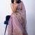 Women's lavender embellished soft silk blend saree with unstitched piece