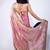 Women's pink embellished soft silk blend saree with unstitched piece