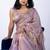 Women's lavender embellished soft silk blend saree with unstitched piece