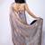 Women's blue embellished soft silk blend saree with unstitched piece