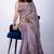 Women's lavender embellished soft silk blend saree with unstitched piece
